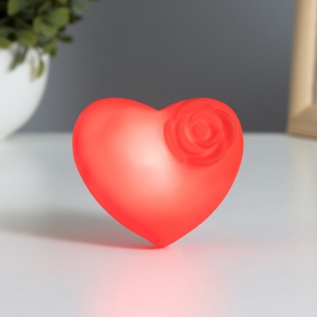 Nightlight heart with a flower LED red 3.2x6x6.5 cm-1