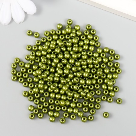 Set of beads "needlework" plastic, diameter 5 mm, 25 g, marsh-green-1