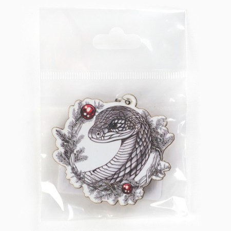 Wooden keychain "Black Snake", 5.6 x 6 cm-3