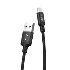 Hoco X14 cable, micro USB - USB, 2 A, 2 m, fast charging, nylon braid, black