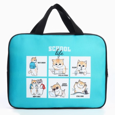 A4 notebook folder on lightning textiles 70mm 350 x 270 univ "September 1: cat at school"-2