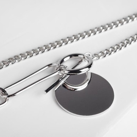 Piece "chain" disk and links, color silver, 50 cm-1