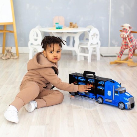 Auto -VOCIS CAIS GIVITO "Police Plot", with cars, with tunnel, blue color, 64 cm-1
