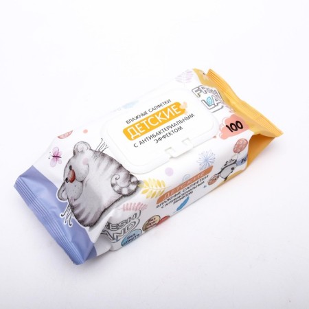 Wet napkins for children "Freshland" with an antibacterial effect, 100 pcs