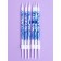 Candles for the cake "wavy lines", 6 pcs, white with blue