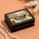 Casket "Troika winter", black, 8x10.5 cm, lacquer miniature
