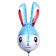 Foil ball 23 "Rabbit head", blue color