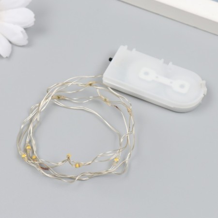 LED thread for souvenirs color white 10 diodes length 1 m from batteries 2xcr2032-1