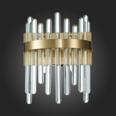 Sconces st. SL1167.301.02. Tellurio. 2x40 watts, E14, 16x31 cm, brass color-5