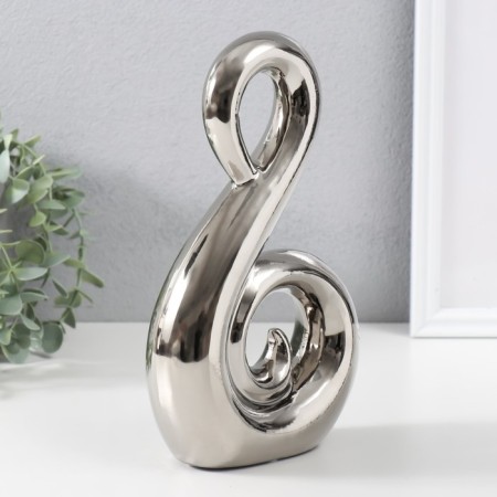 Souvenir Ceramics "Abstraction. Swan" silver 14.5x5x25 cm-1