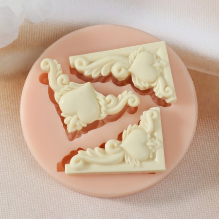 Mold Silicon "Corks with the Heart" 4.3x2.6x0.5 3.4x3.4x0.5 cm