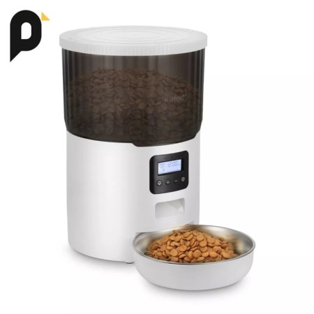 Smart animal feeder KitFort KT-6362, 10 W, 4 L, white-black