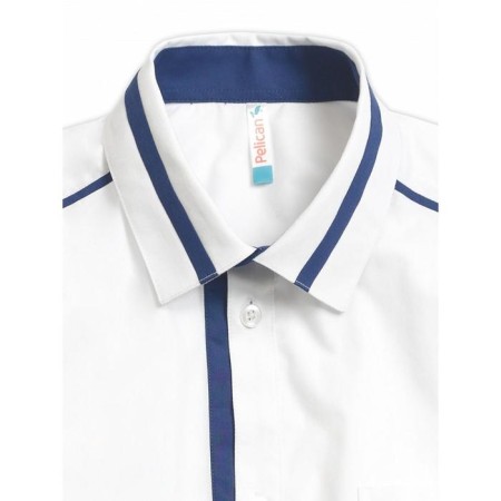 Short -sleeve shirt for Pelican boy, height 140 cm, white color-4