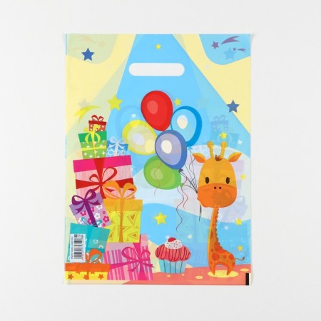 Package "Funny Girafics", polyethylene with a cut pen, 30x40 cm, 50 μm