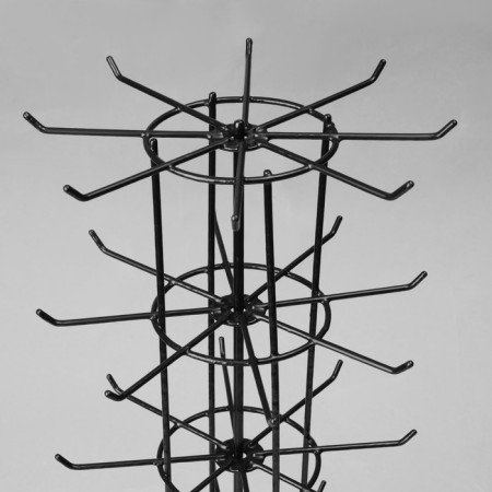 Turntable, 5 tiers of 8 hooks, 20 × 20 × 60, black color-3