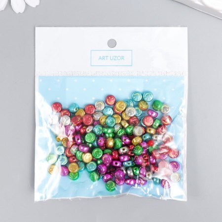Beads for creativity Plastic "Smiley" Harography set 20 grams 0.4x0.7x0.7 cm-2