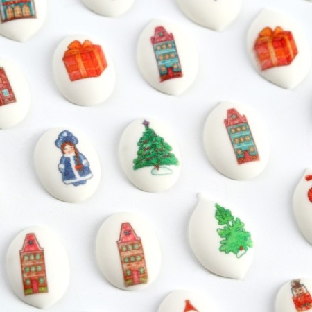 Sprinking sugar medallions with a mixing picture: “New Year”, for decor of cupcakes, cake, drinks, 20 g-2