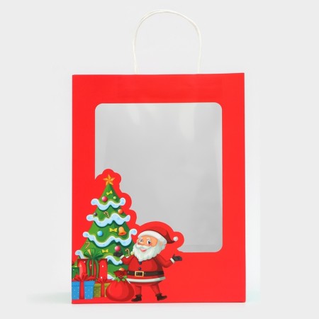 Gift package with the window "Santa Claus" 26 x 35 x 16 cm, red-2