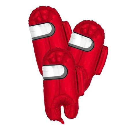 Foil ball 26 "Cosmonautics", figure, set of 3 pcs., Red color