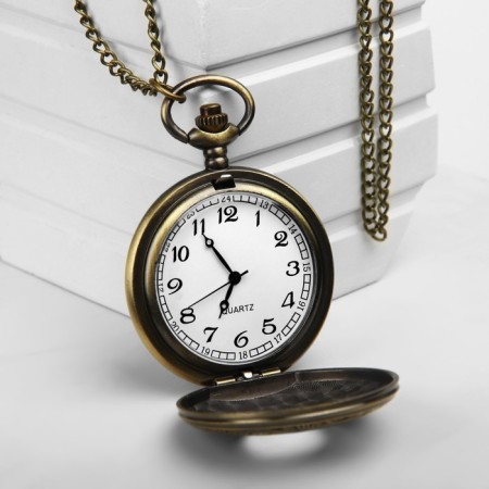 Pocket quartz clock "Roman numbers", on a chain of 80 cm-4