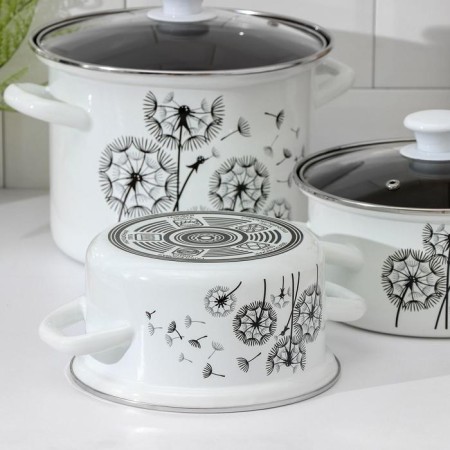Set of pots "Adagio-5-1 lux", 3 subjects: 1.9 l, 2.5 l, 5 l, covers, induction-2