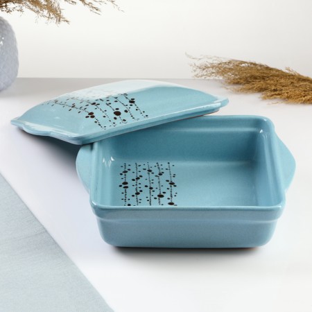 Baking capacity "Tetra with a lid" 2.5l / 29x24x11.5cm, blues-1