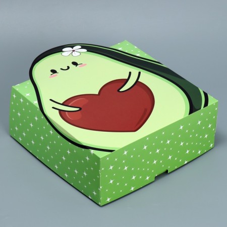 Gift folding box, packaging, "avocado", 25 x 25 x 10 cm