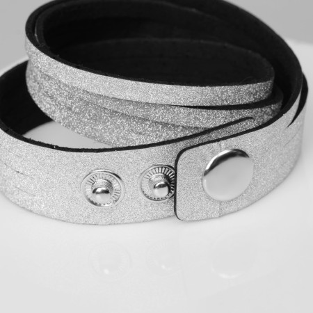 Bracelet Skin "Evening Shine", color silver, l = 38 cm-2