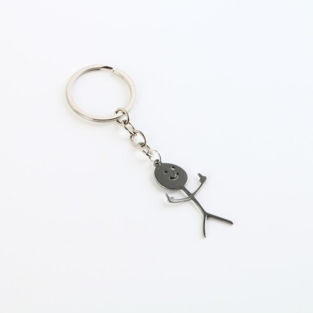 Metallic key keychain with a joke "Plans for the Day", 7 x 3 cm-2
