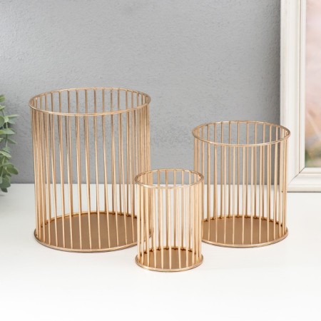 Summary Metal for 1 candle "Nimbus" set 3 pcs gold 8x10, 12x13, 15x17 cm-1