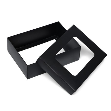 The box is folding, the lid is, with the window, black, 16.5 x 12.5 x 5.2 cm