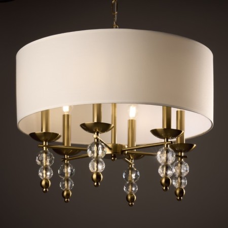 Suspended lamp Freya Fr1009PL-06BS SIDE, 550x550x800 mm, E14, 6x40W, brass color-9