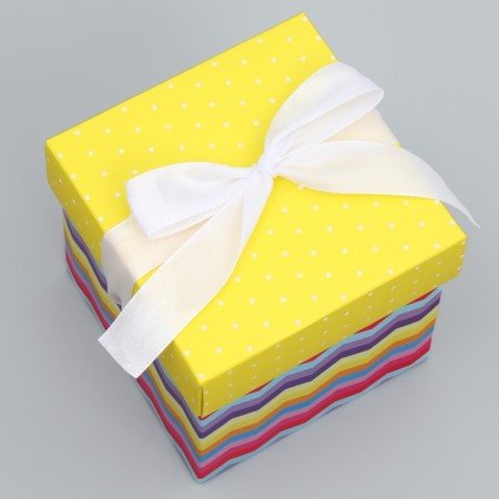 Gift folding box, packaging, “bright stripes”, 10 x 10 x 10 cm-2