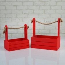 A set of wooden pots 2 in 1 (25 × 15 × 30; 21 × 12 × 23 cm) 