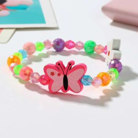 Bracelet Children's "chosen" butterfly with a flower, color mix-3