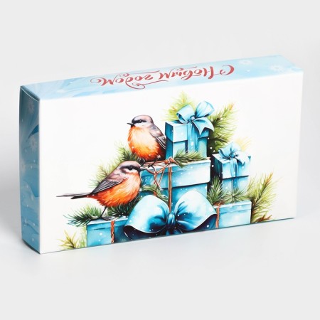 New Year. Box for 8 sweets, 9.8 x 17.7 x 3.5 cm, confectionery packaging-1