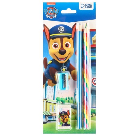 Cleaning set, sharpener, eraser, pencil, PAW PATROL MIX-1