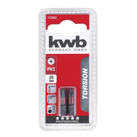 Bit KWB Torsion, PH2, 25 mm, steel TQ60, 2 pcs-1