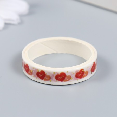 Adhesive tape Paper "Love" set 10 pcs width. 0.8 cm dl. 2 m 8.5x4x1 cm-2