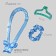 Supply for curling “Magic Locon”, 4 objects: curlers, elastic bands - 2 pcs, crab, blue color