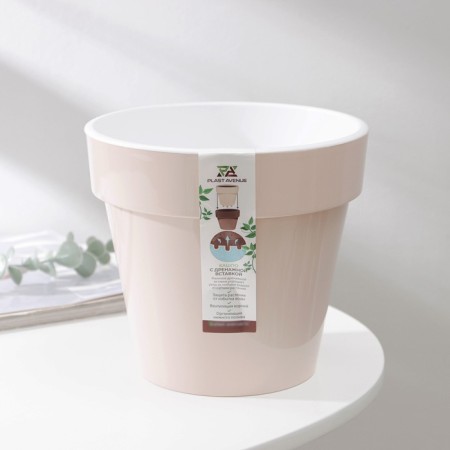 Kashpo for flowers with an insert "Porto", 2.4 liters, pearl color-4