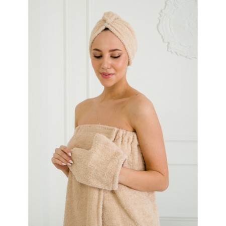 Set for a female bath: Chalma, Pareo, Mittens, S-L size-1