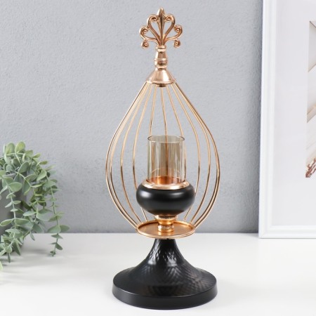 Summary Metal, glass for 1 candle d = 4.5 cm "Evander" 17.5x16.5x42 cm-1