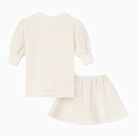 Set for a girl (sweatshirt and skirt) minku, milk color, height 110 cm-8
