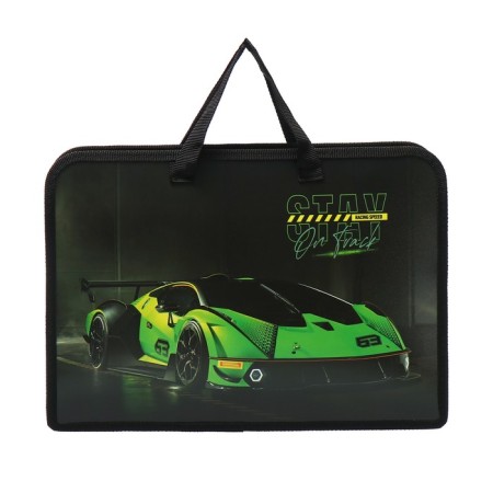 Folder with A4 handles, 340 x 245 x 45 mm, plastic, handle, ONICS PT-14 "Green Auto"