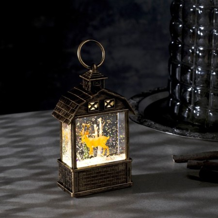 LED figure "Lantern with a deer" 7.5 × 14 × 4.2 cm, plastic, batteries AG13x3, glow warm white