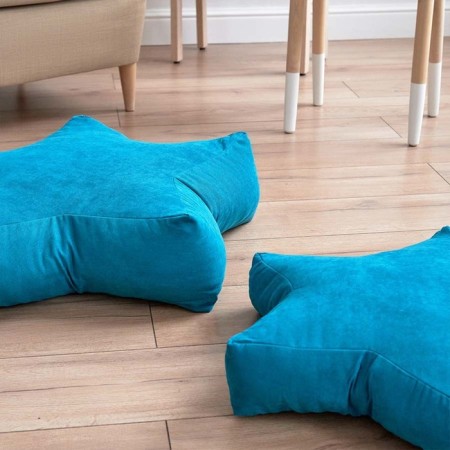 Decorative pillow "Stars", size 65x65x20 cm, turquoise color-1