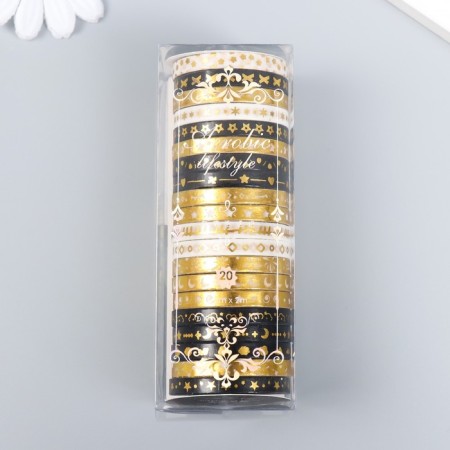 Adhesive tape Paper "Universe" set 20 pcs width. 0.5 cm dl. 2 m 4x10 cm-4