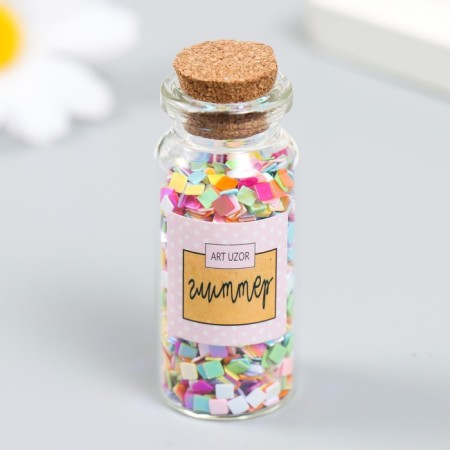 Glitter in the jar "Rainbow Squares" set 6 grams 5x2x2 cm