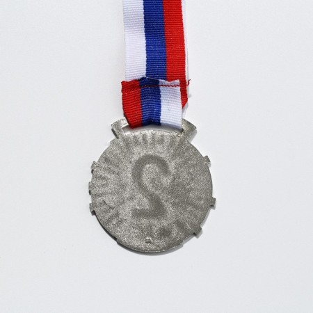 Prize medal 188 diam 5 cm. 2 place. Color ser. With a ribbon-3